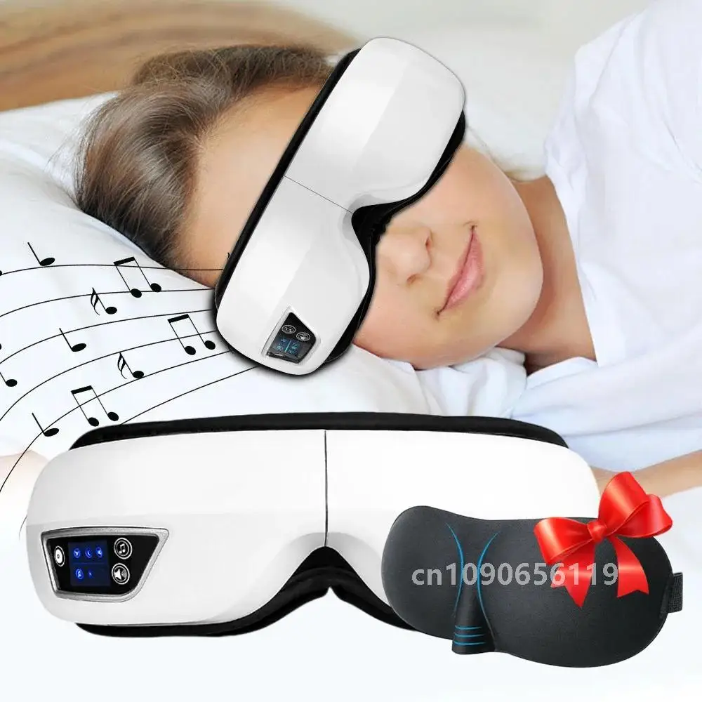 Electric Eye Massager Heat Vibration Bluetooth Music Massage Relax Glasses Migraines Fatigue Eye Fades Dark Circles Anti Wrinkle