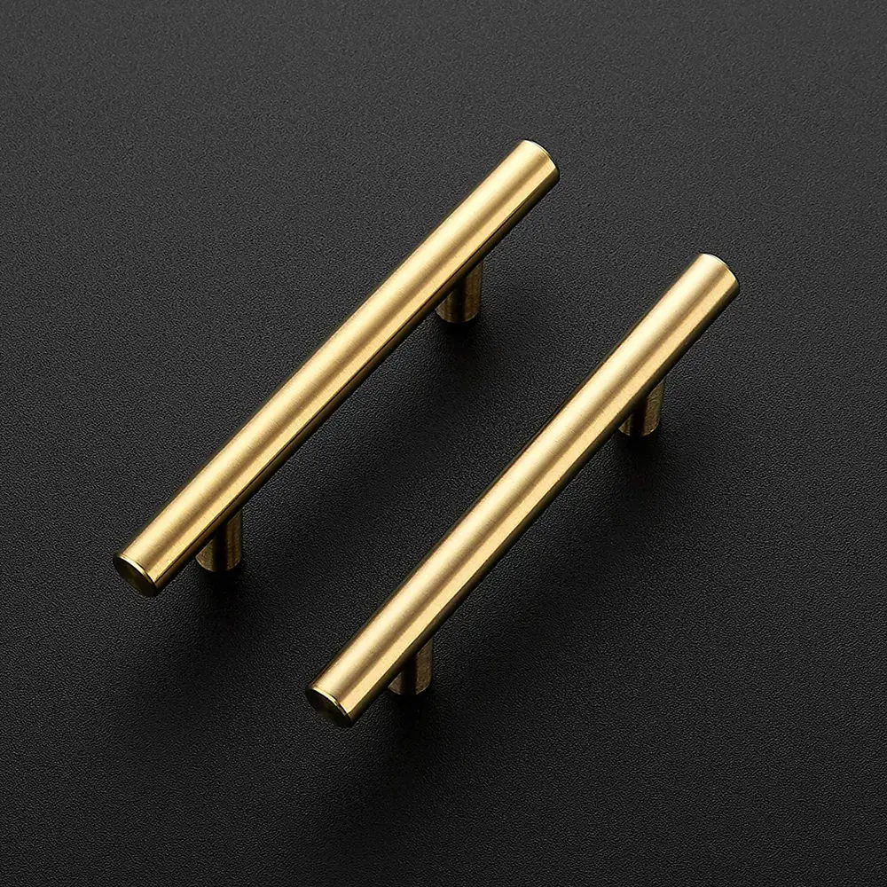 Brushed Brass Cabinet Handle Stainless Steel Kitchen Drawer Door Knob Furniture  Hardware Bar  Desk Pulls  Kitchen Accessories