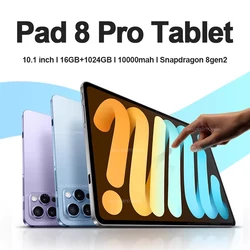 Original Pad 8 Pro Tablet 10,1 Zoll Android 13 Snapdragon 8 Gen2 Global 16GB 1024GB 10000mAh 5g Dual-Sim-WLAN HD-Vollbild