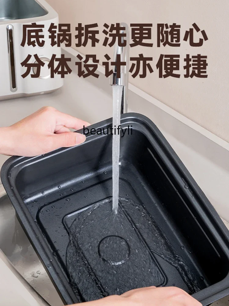 E132 Double-Layer Electric Steamer Split Multi-Functional Micro-Pressure Electric Chafing Dish Large Capacity Electric Caldron