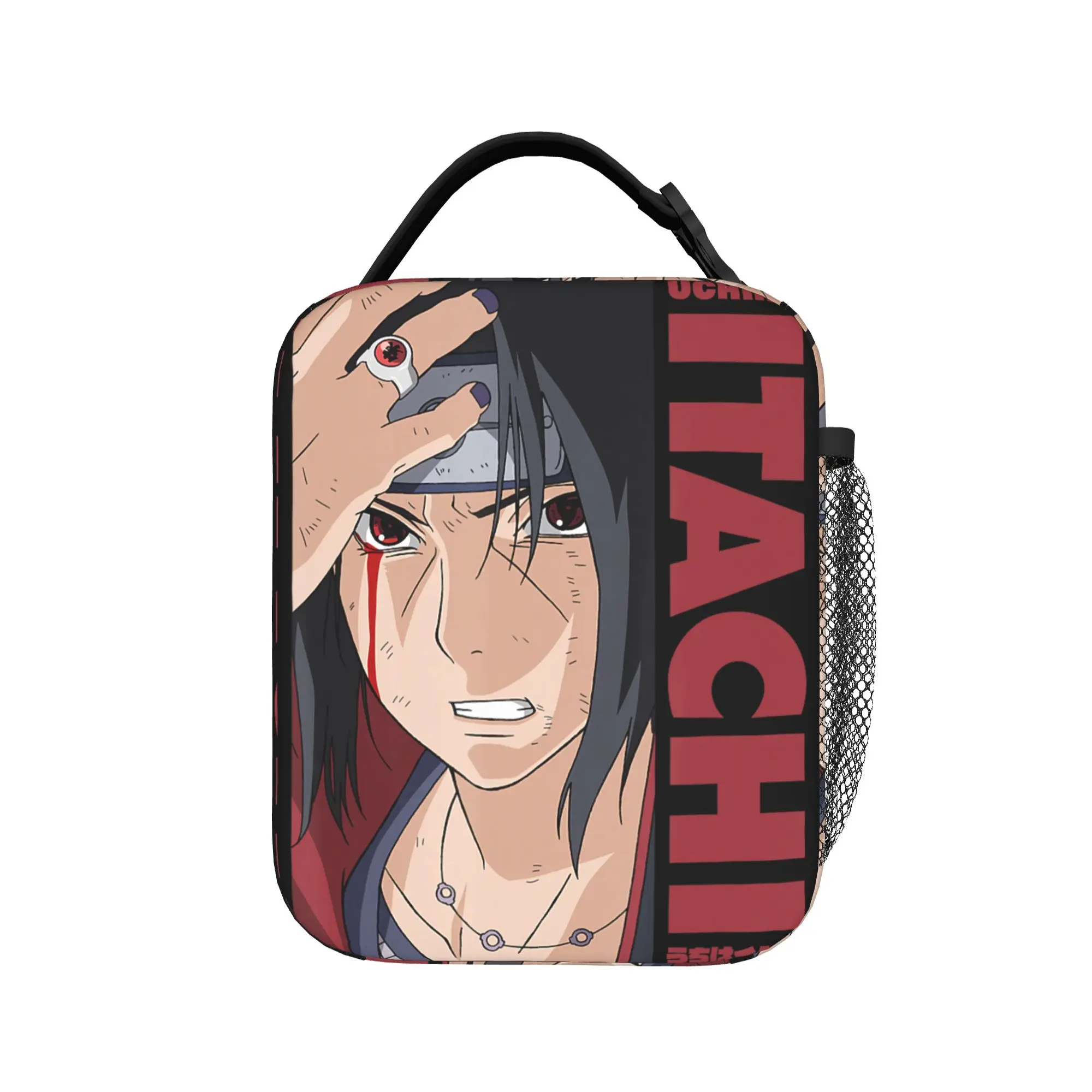 Shippuden Itachi Block and Narutoes Name Insulated Lunch Bag Thermal Bag Reusable,Meal Container Large Tote Lunch Box Girl Boy