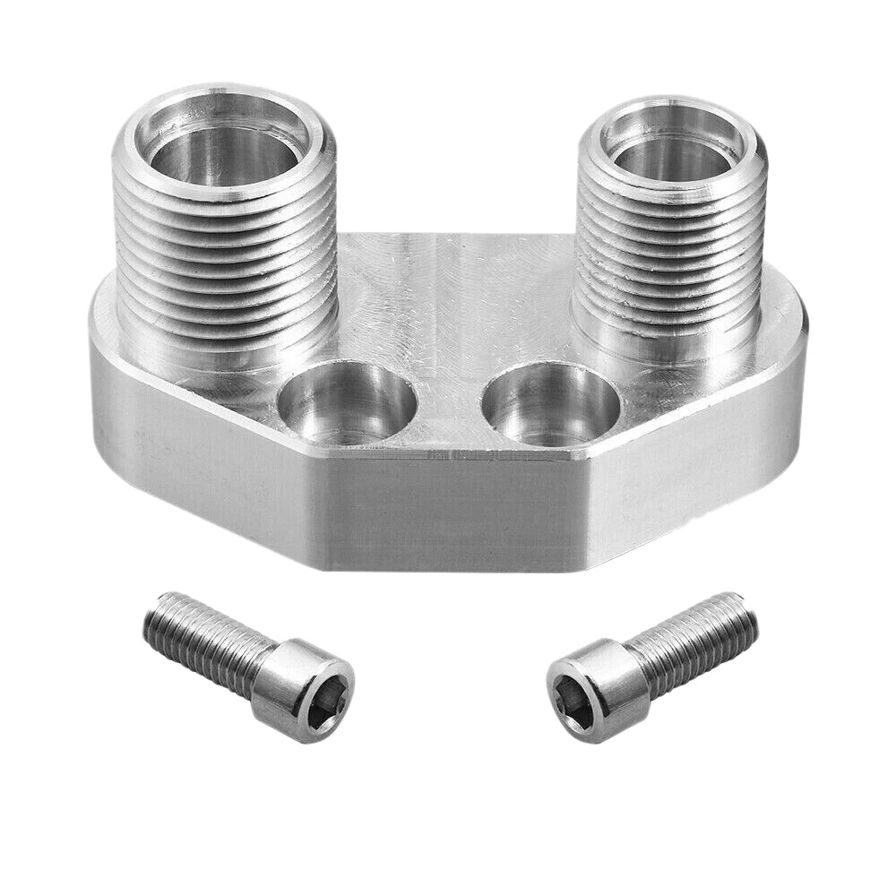 

Billet Aluminum Precision Works AC Compressor Adapter Fitting with Screws for Sanden SD7B10