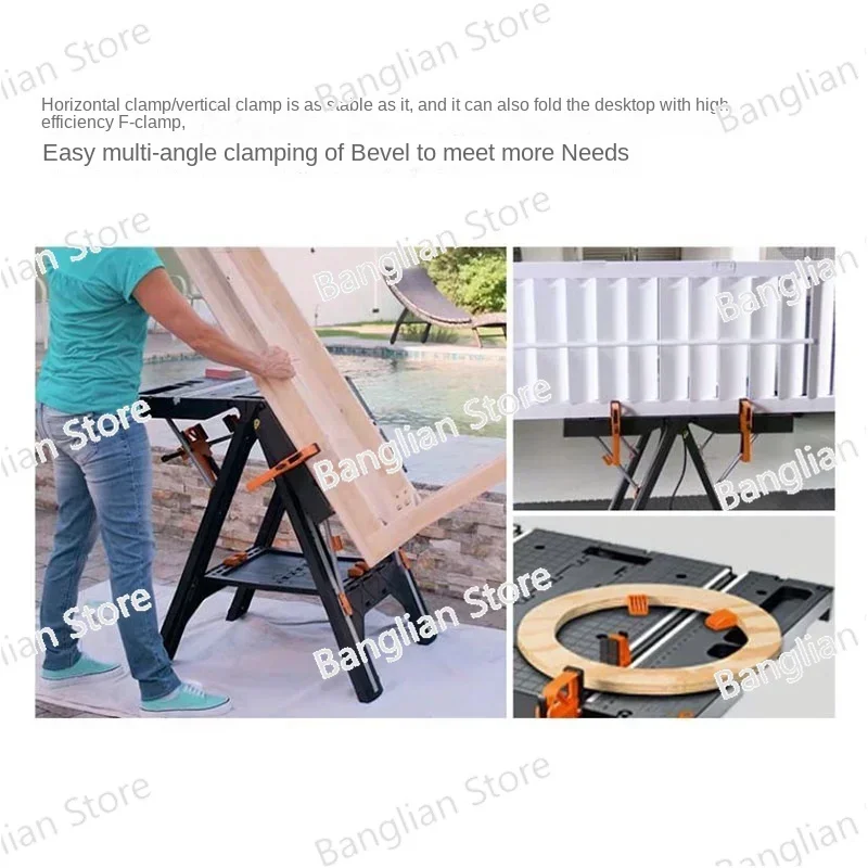 NEW Load 135KG Multifunctional folding woodworking workbench DIY workbench portable tool table strong clamping force tools