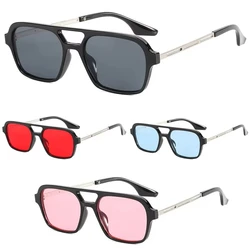 Luxury Sunglasses Woman Sun Glasses Men Fashion Brand Designer Small Frame Square Vintage Hollow Leopard Blue Oculos De Sol