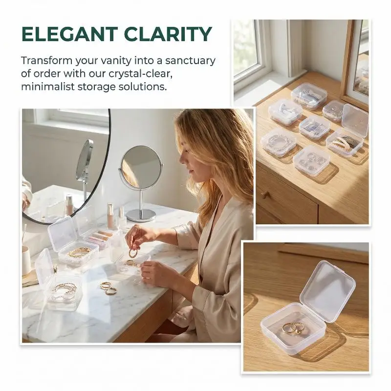 Rectangular Mini Plastic Storage Box Translucent Durable Organizer Dustproof Container Case for Small Office Parts