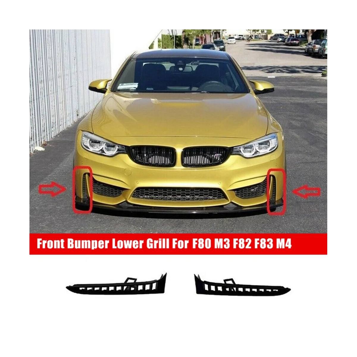 Car Front Bumper Lower Grill for BMW F80 M3 F82 F83 M4 51118056599 Left