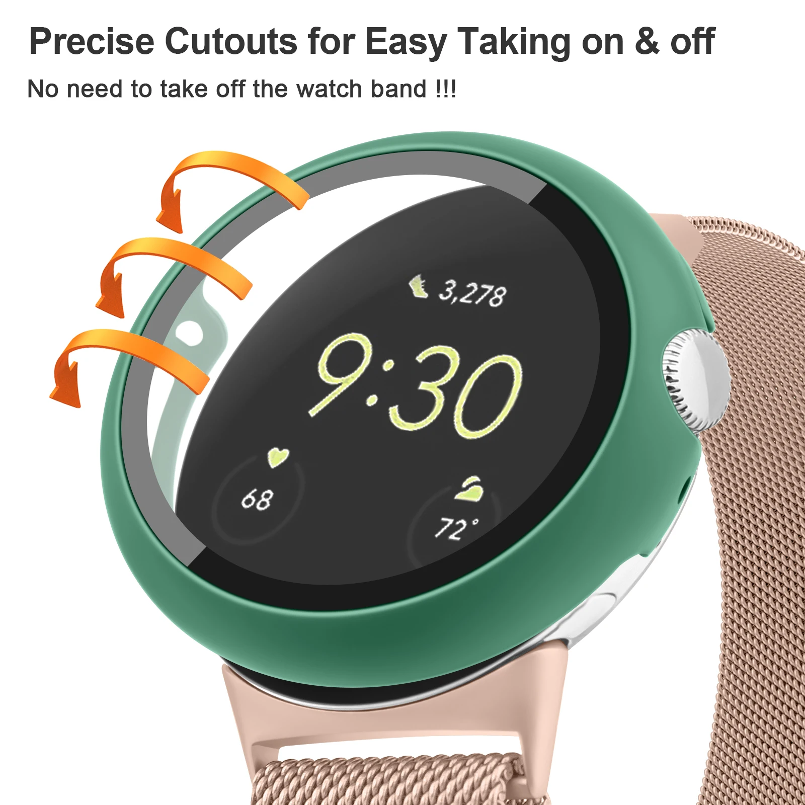 PC Glass Case For Google Pixel Watch 2 Cover Full Smart Watch Screen Protector Bumper Shell Pixel Watch Watch Case Accessories