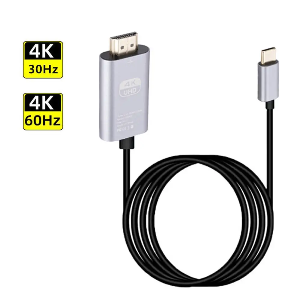 

4K 60Hz USB C To HDMI-compatible Adapter Cable HDTV Converter Cable For IPhone 15 TV Converter Air IPad Laptop I7K6