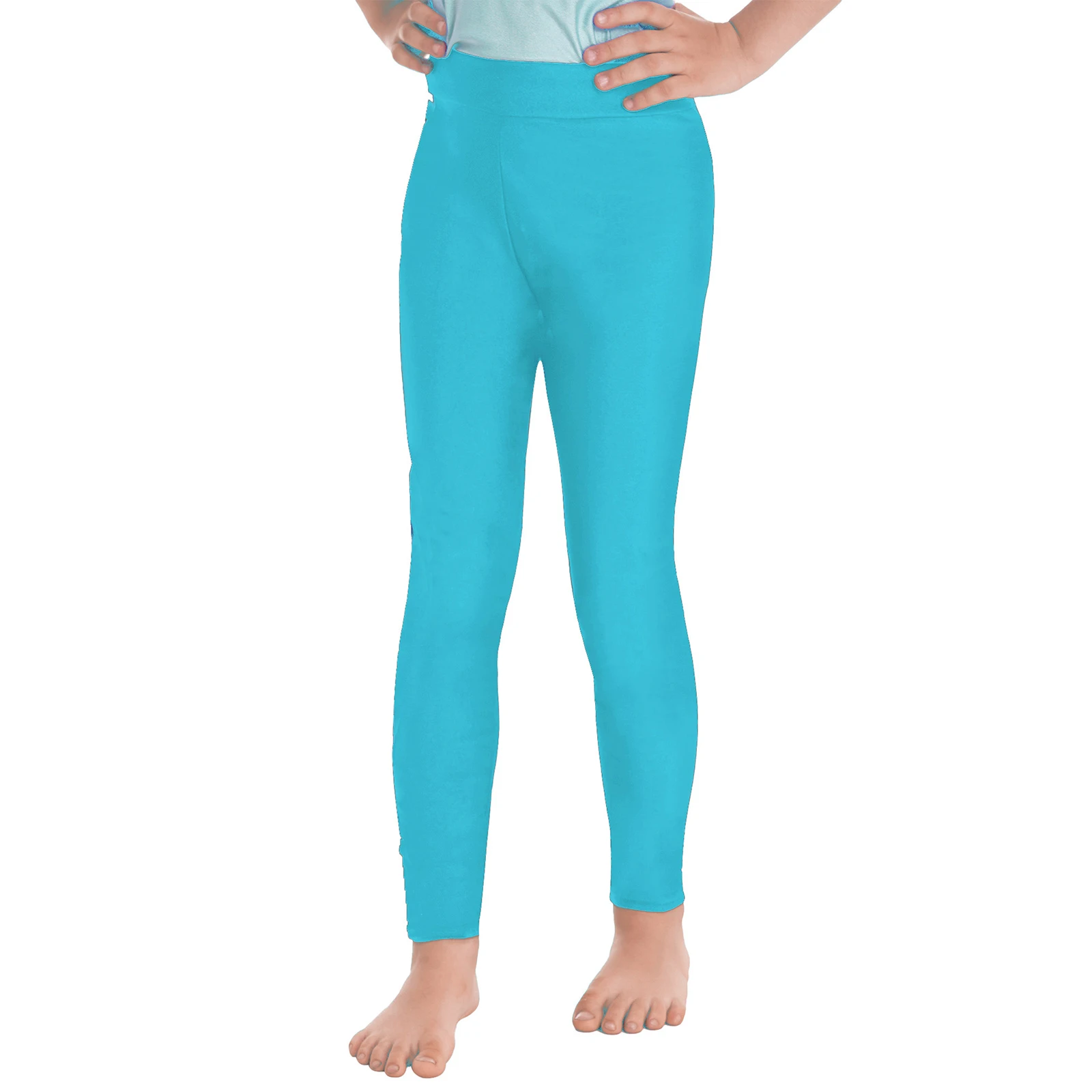 Leggings per bambini per ragazze Collant elastici in vita tinta unita per ballare Balletto Ginnastica Sport Pantaloni da yoga Legging per bambini