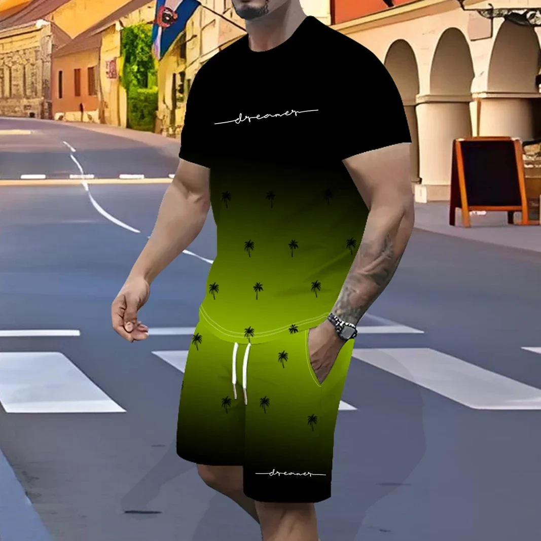 

Мужская трикотажная футболка из полиэфирного волокна с 3D постепенной сменой, новый дизайн, отдых на пляже, супер привлекательная.