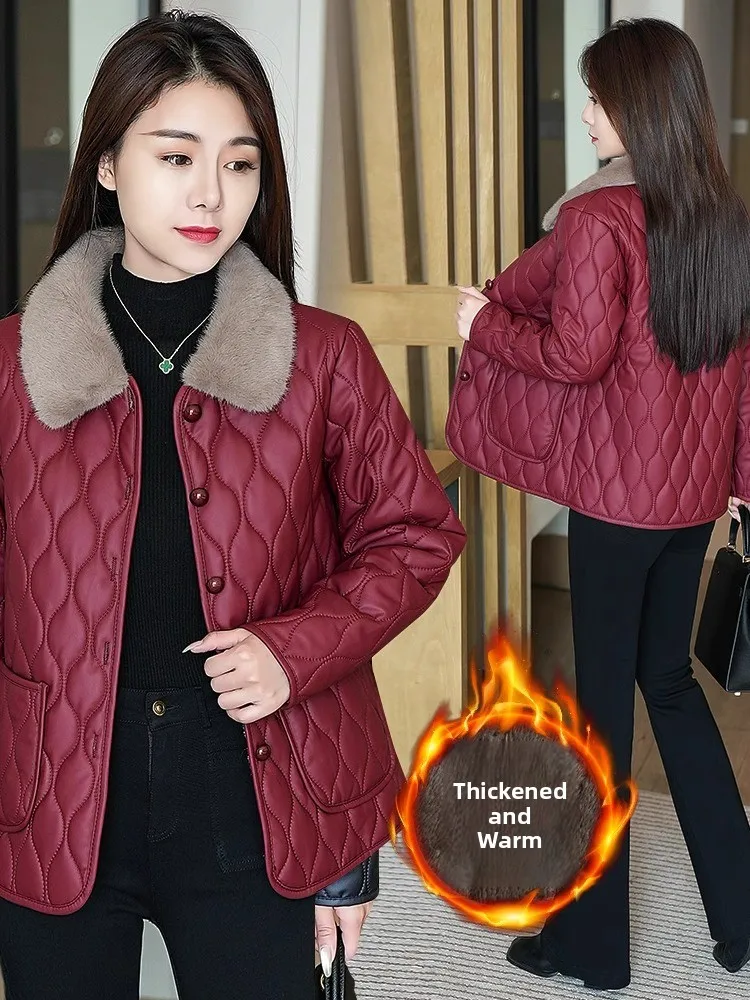 

Faionable Зимняя хлопковая куртка больших размеров, свободная теплая женская верхняя одежда на подкладке среднего возраста, Sli Commute Sle ort Coat