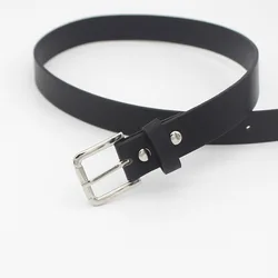 New Fashion All-Match Thin Belt Ladies Student Jeans Black Decoration Belt Pin Square Buckle PU Waistband