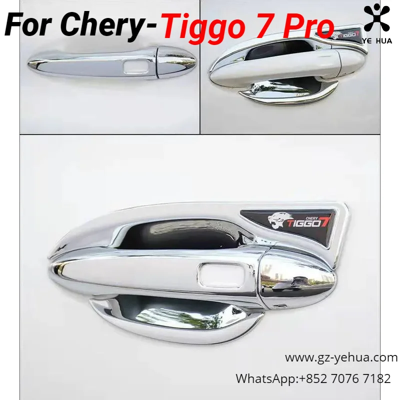 

For Chery Tiggo 7 Pro Chrome Door Handle Cover ABS Chromium Styling Trim Bowl 2019 2020 2021 Exterior Parts Auto Accessories