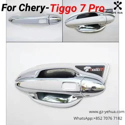 Couvercle de poignée de porte chromé pour Chery Tiggo 7 Pro, bol de garniture de style Dnomium ABS, pièces extérieures, accessoires automobiles, 2019, 2020, 2021