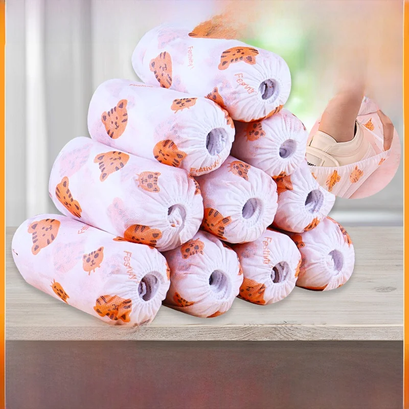 thickened-non-woven-fabric-shoe-covers-printed-disposable-indoor-home-use-dust-proof-water-proof-slip-resistant-student-compu