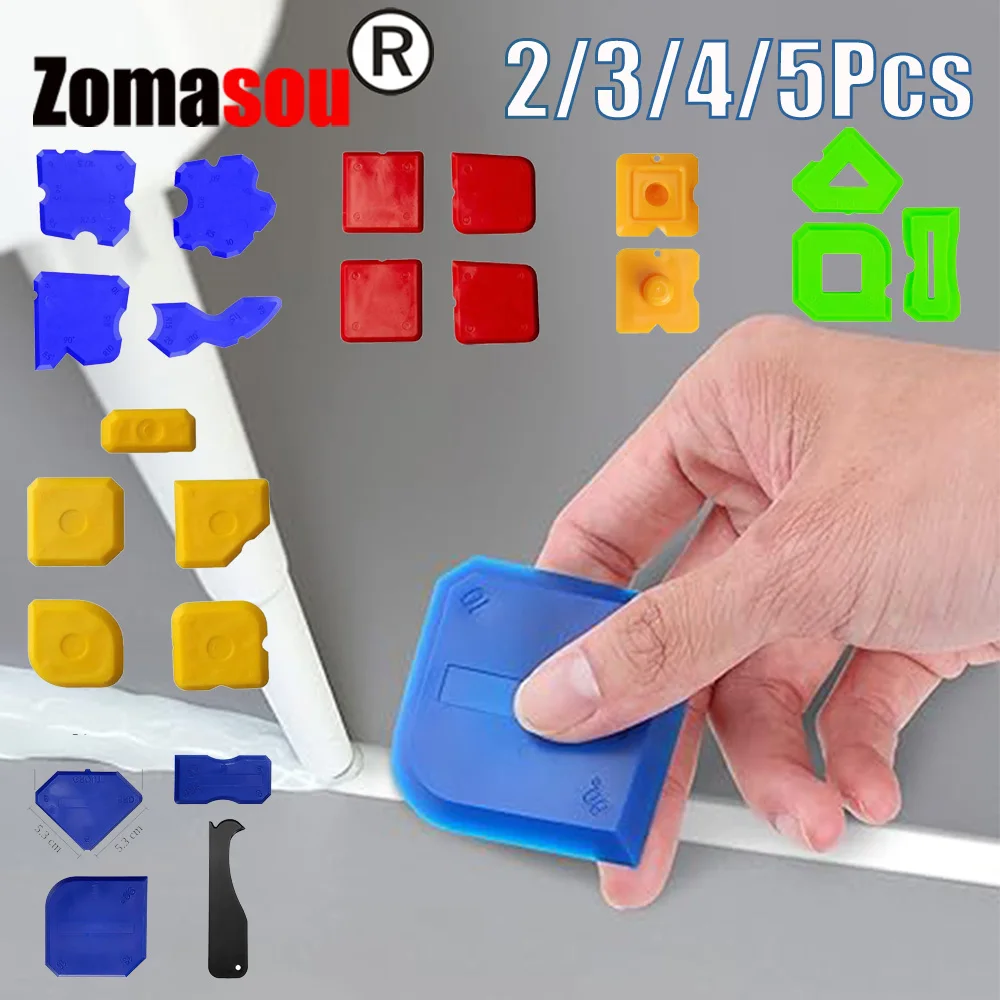 2/3/4/5Pcs Silicone Sealant Tool Spreader Finish Kit Caulk Tile Grout Applicator Window Door Cement Caulk Removal Tool