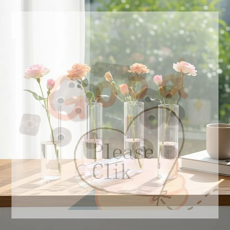 【HG】Clear Straight Plastic Vase, Tabletop Centerpiece For Fresh Flowers, Hydroponic Plants, And Florist Shop Floral Display