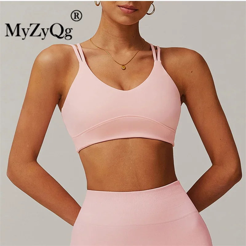 MyZyQg Women Yoga Bra Cross Back Yoga Bra Sports Outerwear Underwear Outdoor Running Fitness Sports Tank Top Workout Tops