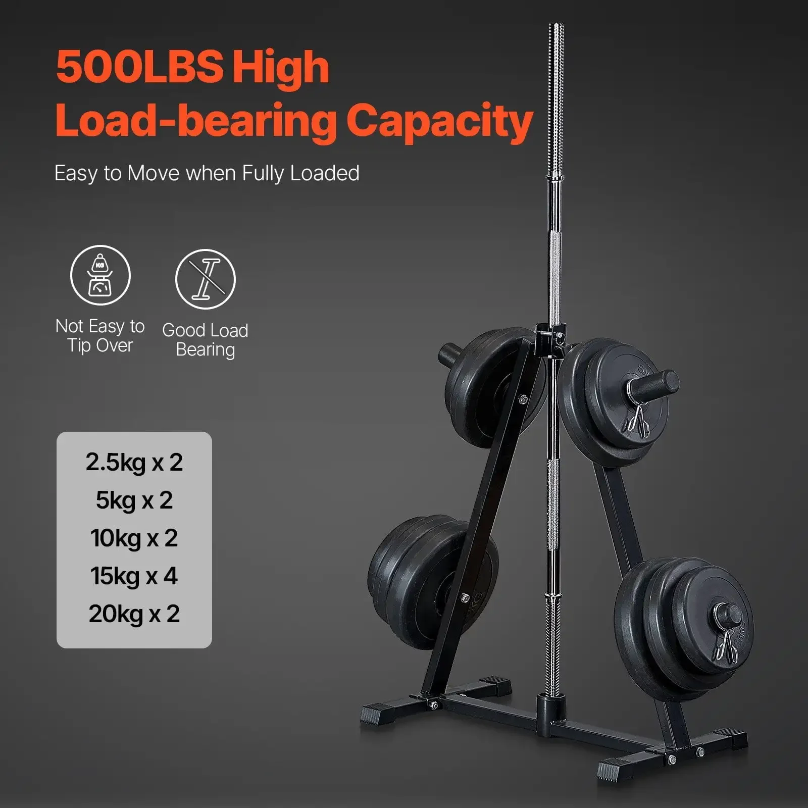

Weight Plate Rack Weight Plate Tree Home Gym Barbell Storage Stand 2 inch