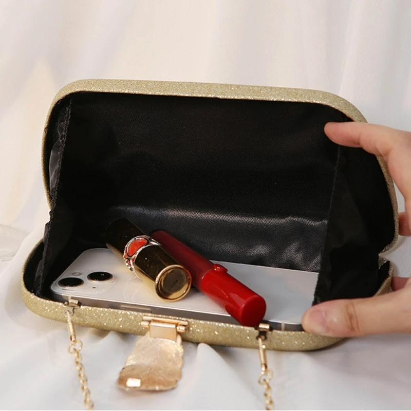 Women Wedding Leaf Clutch Formal Evening Bag Female Elegant Banquet Cocktail Prom Party Handbag Chain Crossbody Shoulder Bag