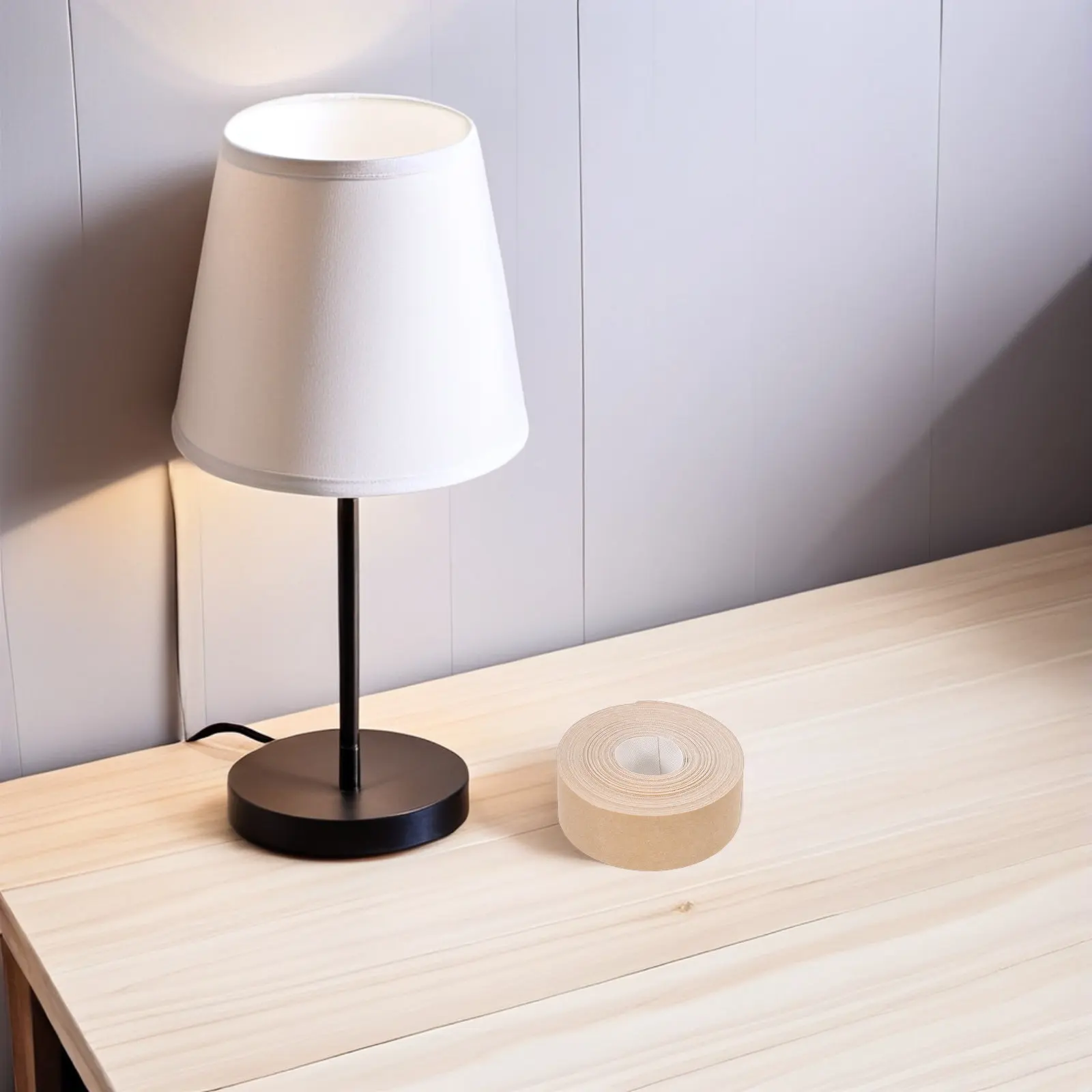 1 Roll Lamp Shade Edging Tape Self-Adhesive Fabric Cloth Strip Soft Decorative Trim for DIY Lamp Repair Light Shade Border Cover