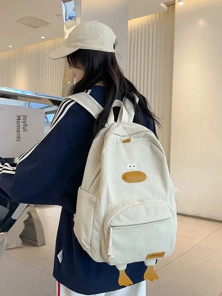 Cute Duck Shoulder Bag Large Capacity School Bag for Girls 2026 New Style Summer Backpack Suitable for Students And Adults