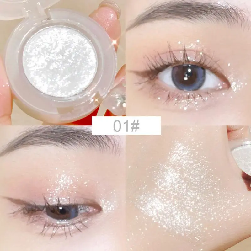 Paleta de sombra de ojos con textura de patata, resaltador monocromático de diamante nacarado en polvo, ilumina los ojos brillantes, cosméticos de maquillaje