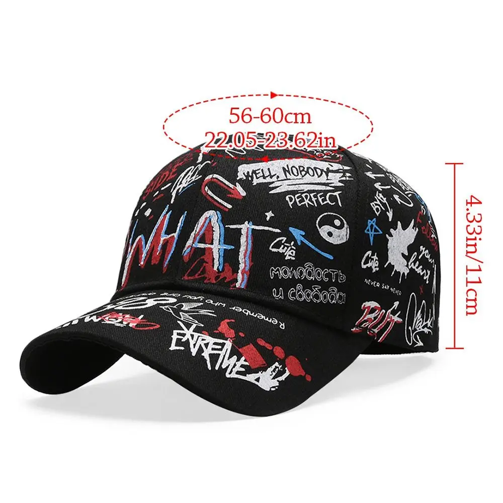 Casual Letter Graffiti Baseball Cap Hip Hop Breathable Snapback Hat Adjustable Outdoor Visor for Men Women