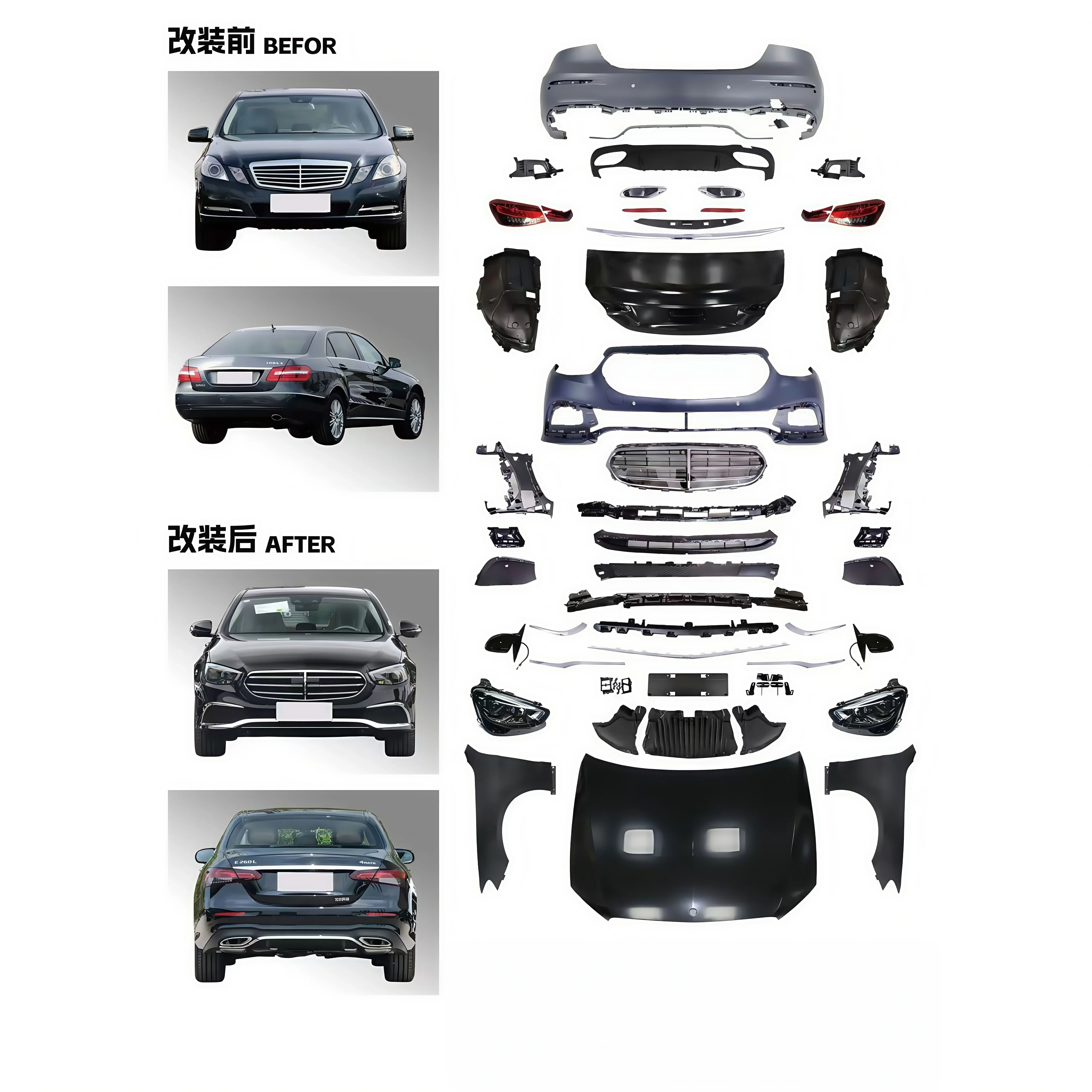 

XDS Bodykit For Mercedes Benz E Series W212 To W213 (09-15 To 21+) For E63 Executive Sport Old To New Lossless VersiHigh qua