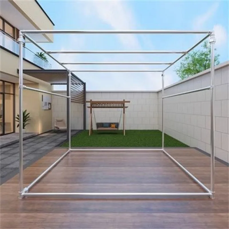 Galvanized steel pipe outdoor balcony windproof floor-to-ceiling large drying rack quilt drying quilt simple square frame climbi