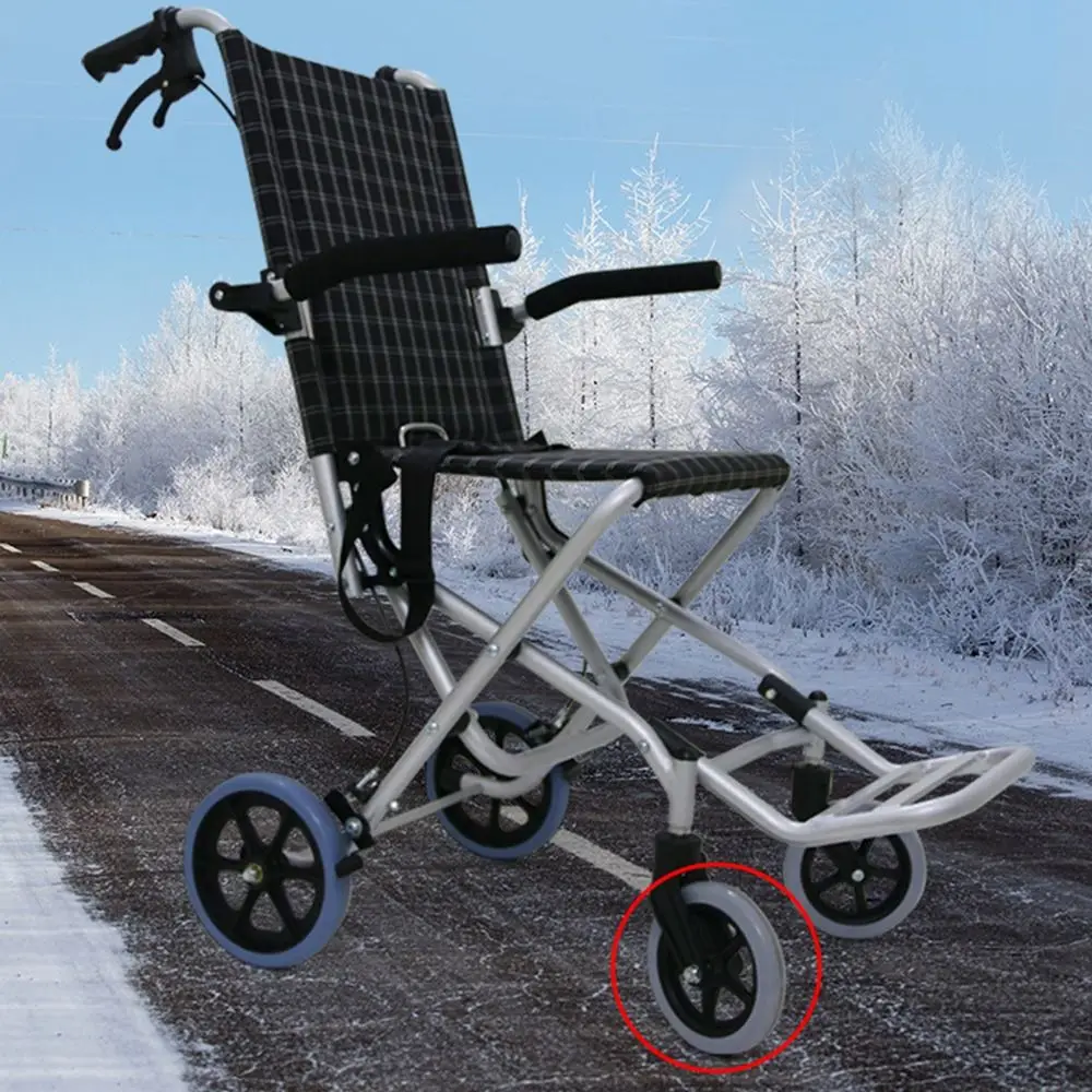 5Inch Wheelchair Front Castor Wear-resistant Replacement Solid Tire Wheel Anti Slip Shopping Cart Wheels Wheelchair Accessories