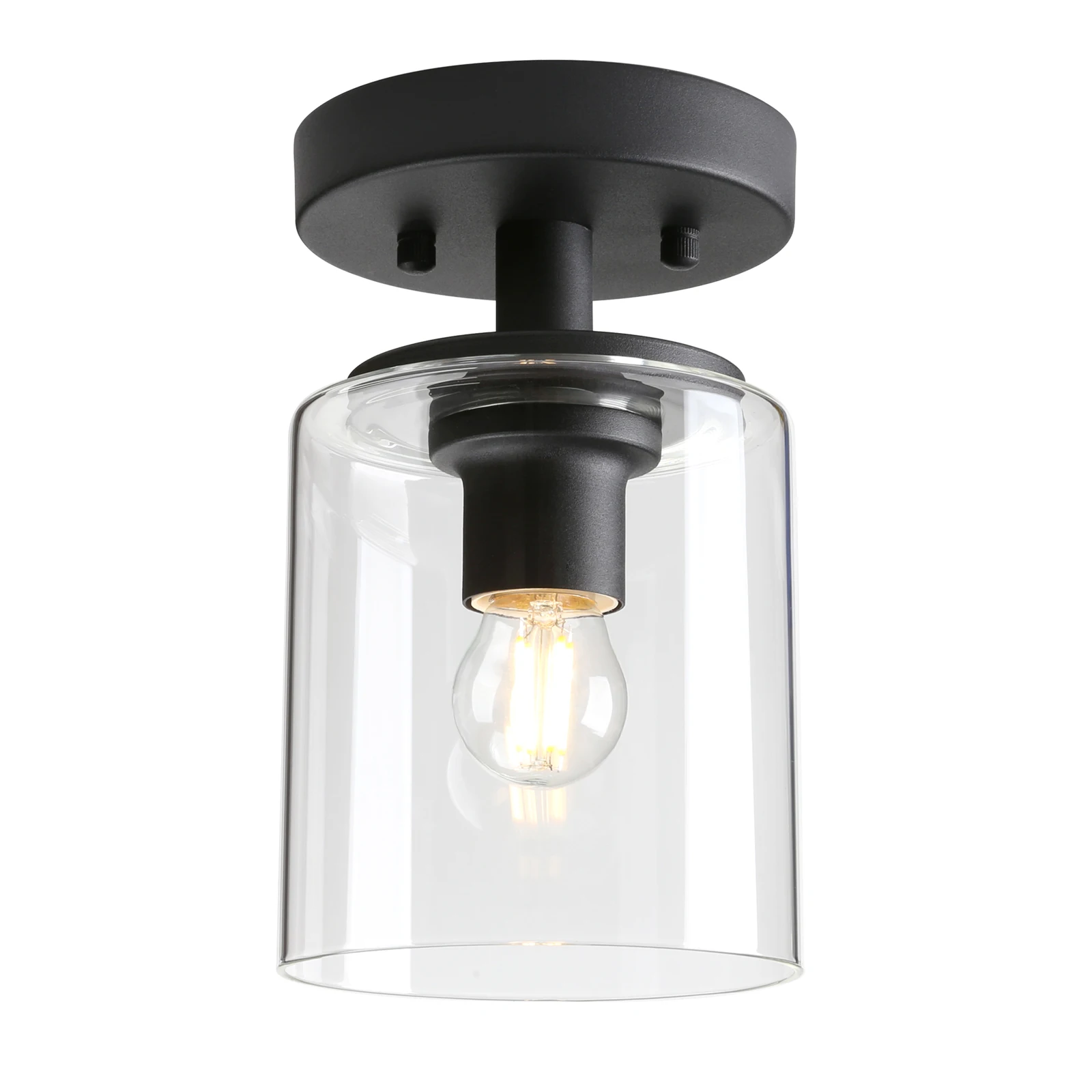 

Permo промышленная Потолочная люстра для гостиной, спальни с 5,1-дюймовым прозрачным стеклянным абажуром