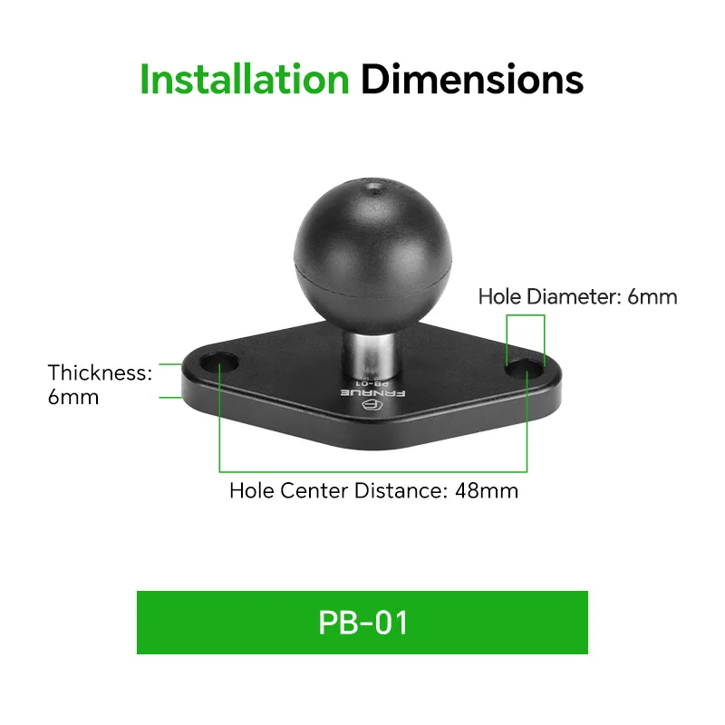 FANAUE 1 Inch Ball Adapter Aluminum alloy 25/20/17mm Diamond Ball Base, Square Ball Base Compatible with RAM Mounts Arm