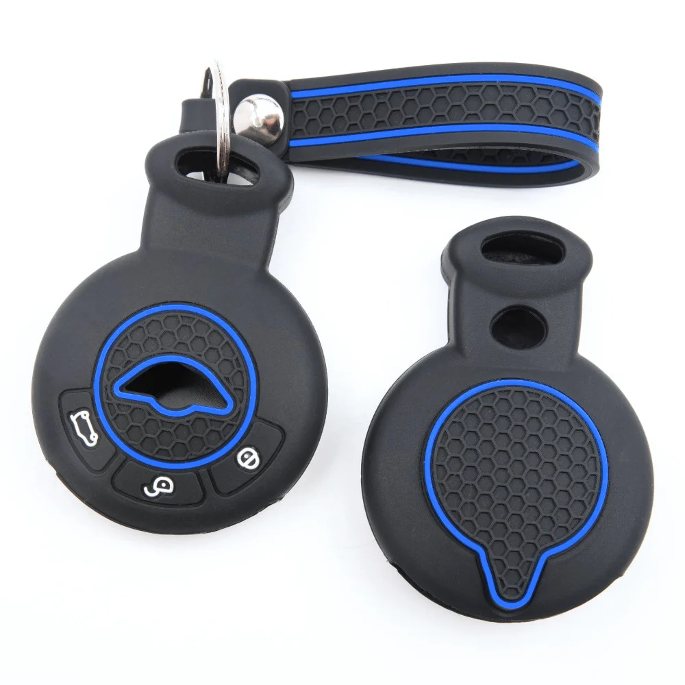 Silicone Remote Key Case For BMW Mini Cooper Clubman Countryman Paceman Roadster R56 R57 CAS3 with slim wrist strap