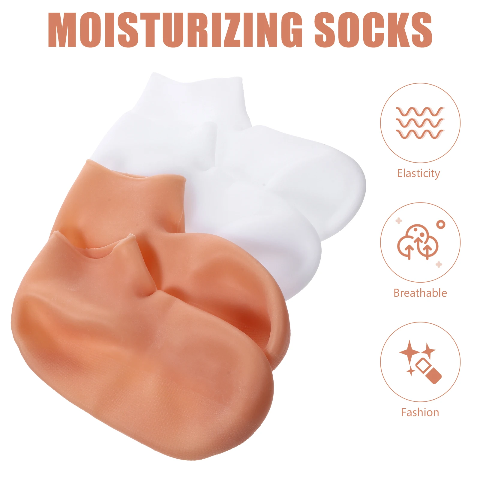 

2 Pairs Moisture Exfoliating Socks Moisturizing Lotion for Dry Feet Boots Spa Women Overnight Women's
