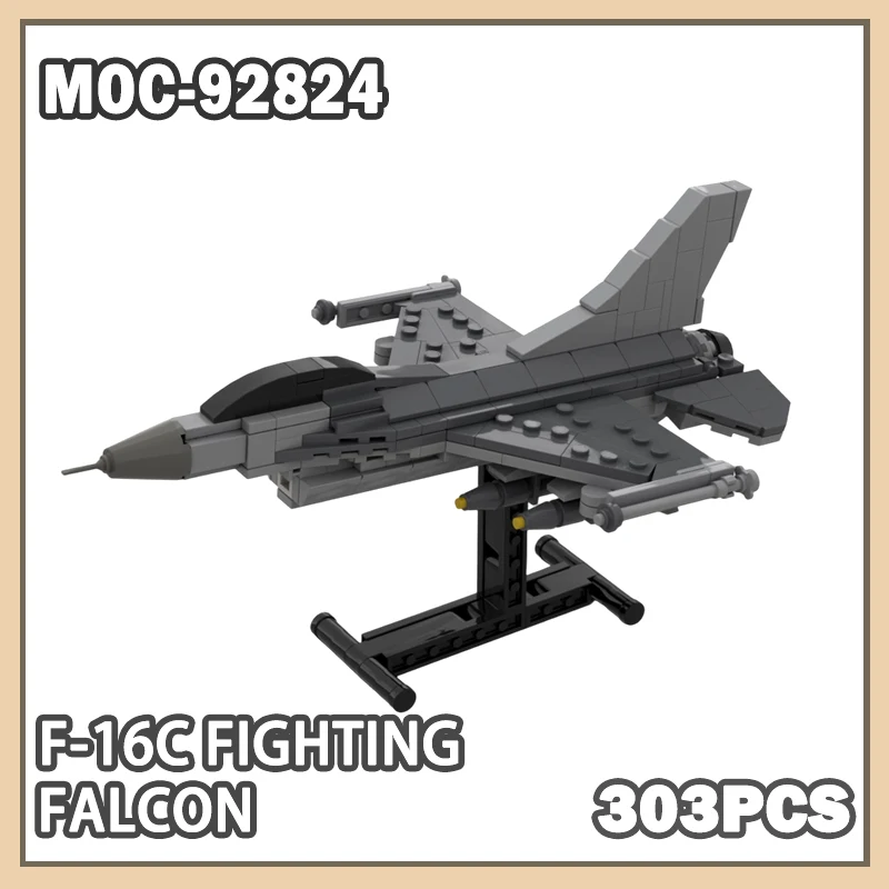

MOC-92824 F-16C Fighting Falcon Building Block Model Brick Set Creative Gifts Miniature DIY Desktop Decoration 303PCS