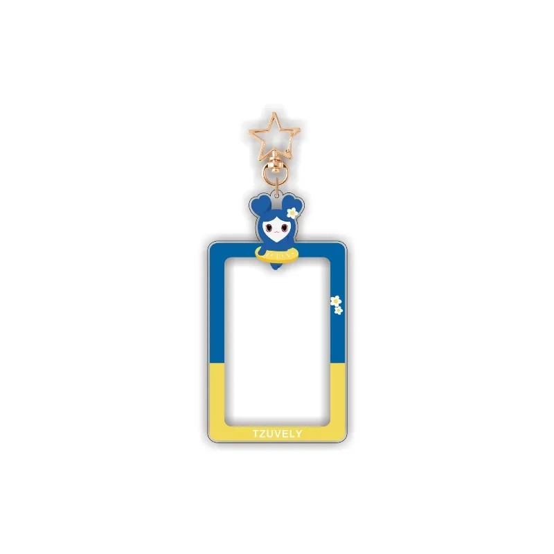 New TWICE Cartoon Photo Frame Card Holder Keychain Idol Merch Photocard Display Charm Portable Mini Frame Keyring for Lomo Cards - view 3