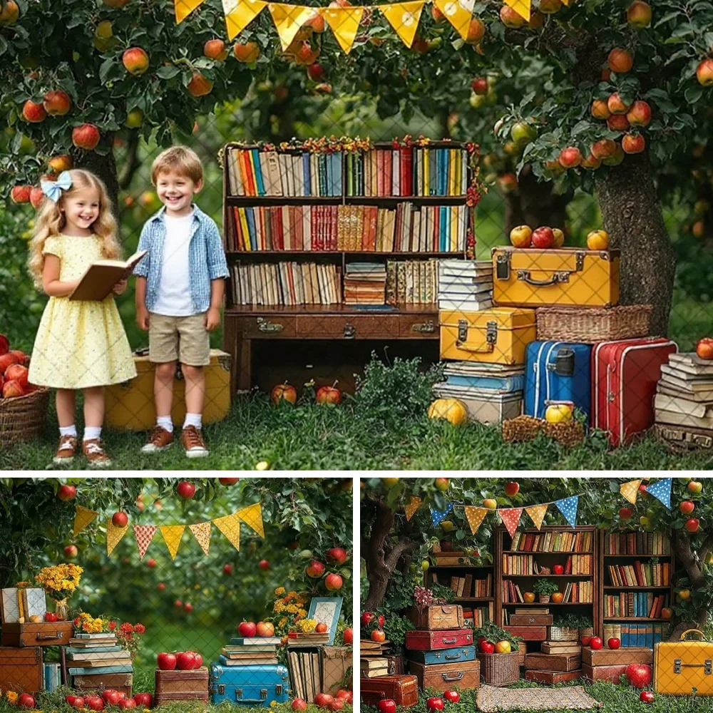 

Backt To School Apple Garden Photography Background Boys Girls Holiday Party Prom Decoration Backdrop Photo Studio Supplies