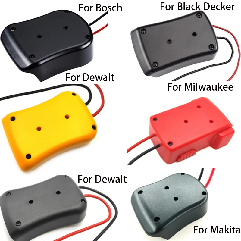 Battery Adapters For Makita/Bosch/Milwaukee/Dewalt/Black&Decker 18V Power Connector Adapter Dock Holder 14 Awg Wires