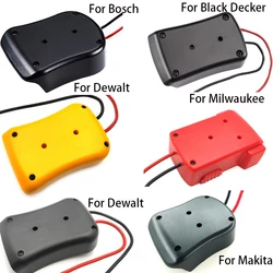 Adaptadores de batería para Makita/Bosch/Milwaukee/Dewalt/Black & Decker, adaptador de conector de alimentación de 18V, soporte de muelle, cables de 14 Awg