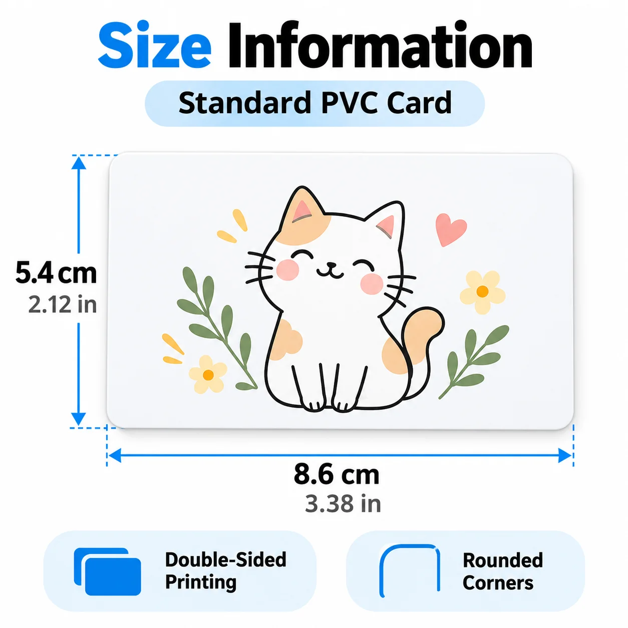 Custom PVC Blank Card Personalized Photo Image Text Printable Customized Double-Sided Card for DIY Decor