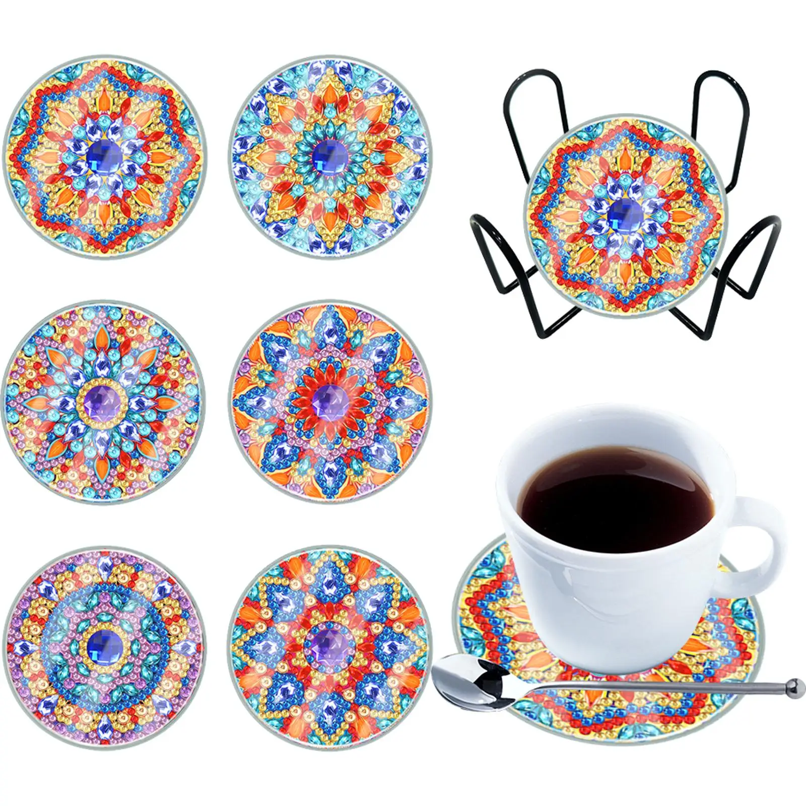 

6pcs Diamond Painting Kits Classic Mandala DIY Diamond Art Crafts Modern Animal Cartoon Waterproof for Adults and Beginners