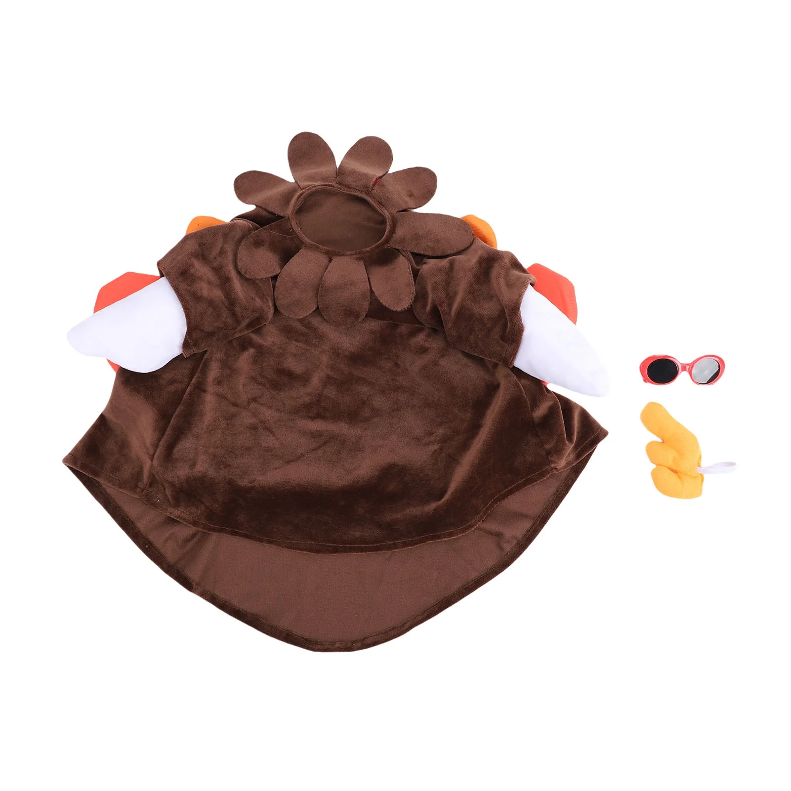 Thanksgiving Turkey Porch Goose Outfit Plush Cute Fall Turkey Porch Goose Costume for Garden Yard Lawn Statue Decor Deep Brown
