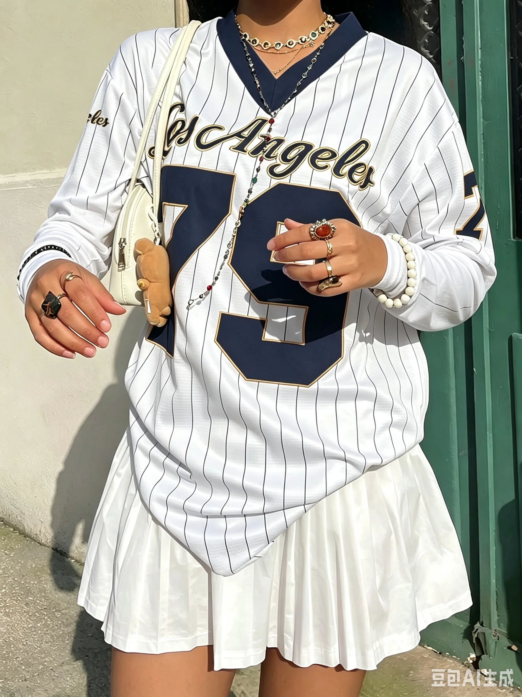Bestseller Los Angeles Nr. 79 Fußballtrikot Amerikanischer Stil Street Jersey V-Ausschnitt Langarm Sommer Trend Lässiges Mode-T-Shirt – Detail 12