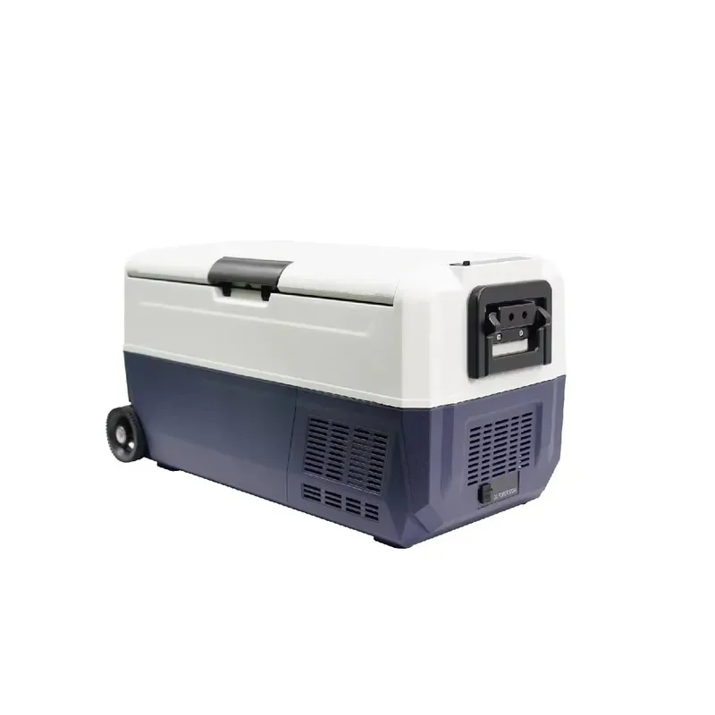 High Efficiency 50L Portable Camping Cooler 12v 24v Dual Zone Car Refrigerator Freezer with Removable Divider