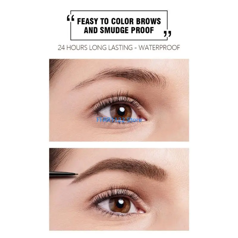 Y1UF – crayon à sourcils 2 en 1, brosse maquillage pour les yeux, étanche automatiquement