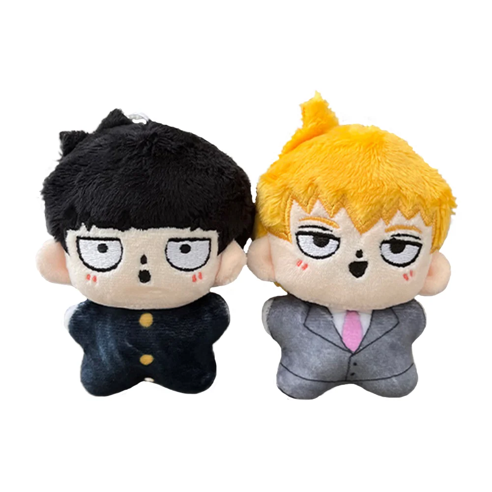 

12cm Kageyama Shigeo Plush Doll Keychain Bag Pendant Cartoon Anime Figure Reigen Arataka Kawaii Stuffed Toy Collection Gift 2pcs