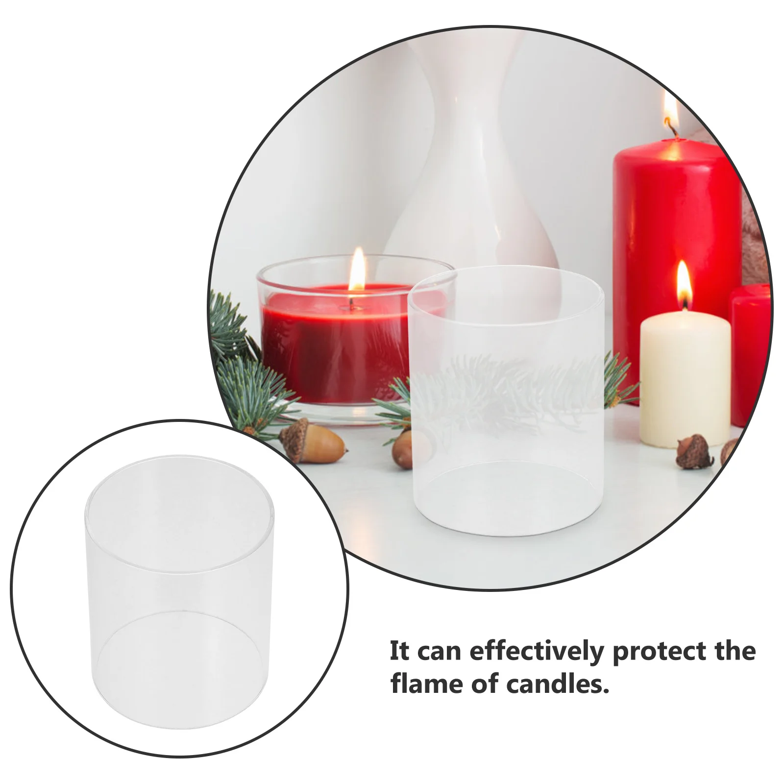 قطعتان من أغطية الزجاج الفاخر بتصميم بسيط وشفاف لسطح المكتب لتغطية المنزل الرومانسي الدافئ الشفاف #6