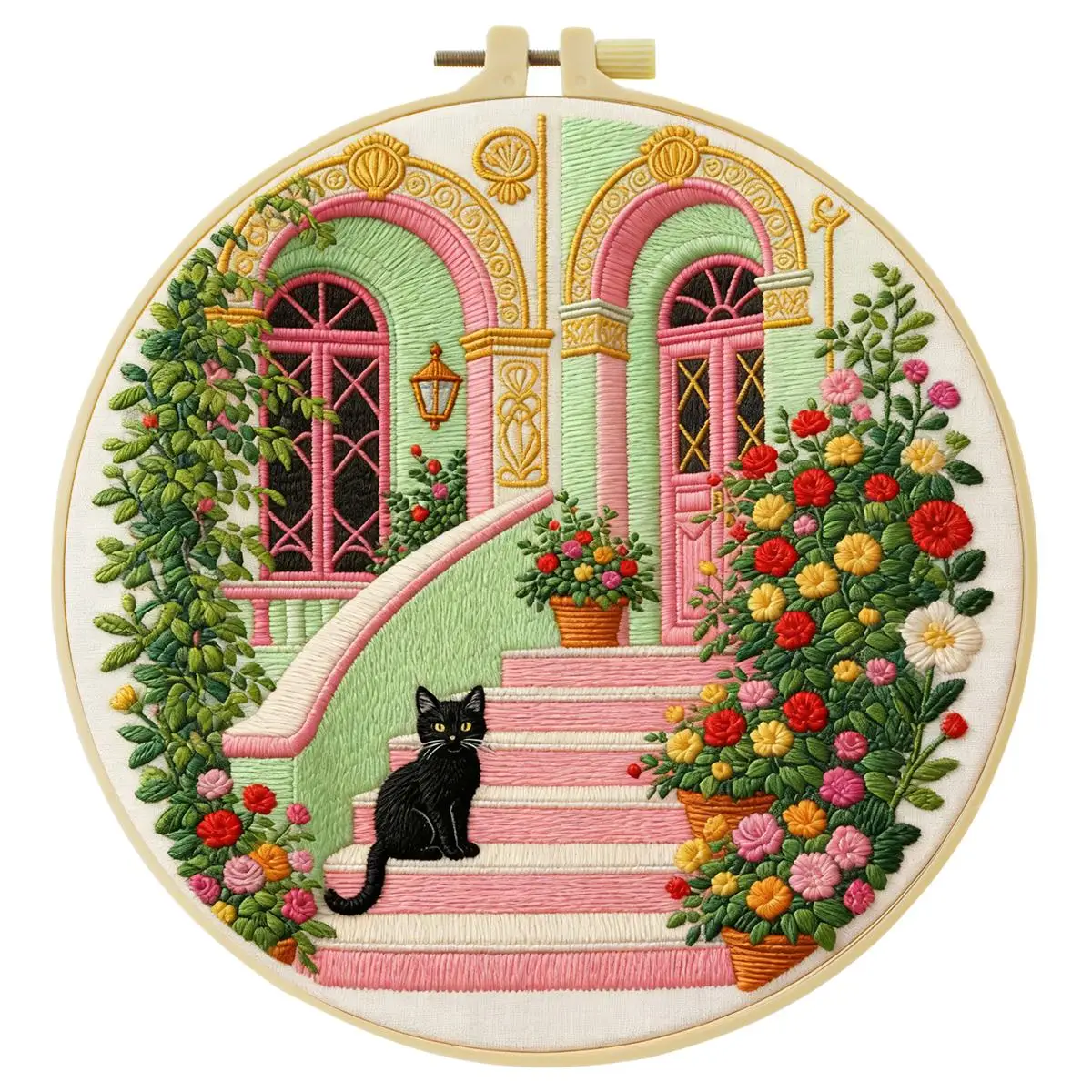 1 Stück 20X20CM/15X15CM 7,87/6,3 Zoll Tier - Katze Stickerei Starter-Kit DIY-Kit DIY-Stickerei-Set Handarbeiten Heimdekoration – Detail 3