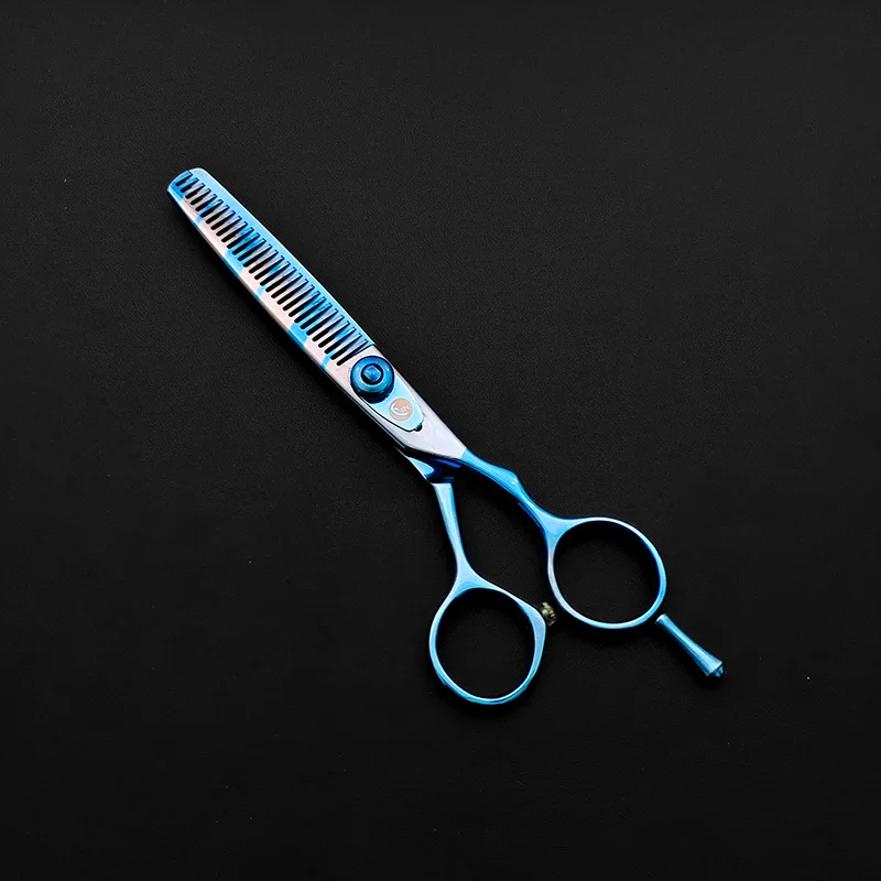 

6.0 Inch blue titanium hair thinning Scissors 5.5 inch cutting scissors professional barber scissors DH-55